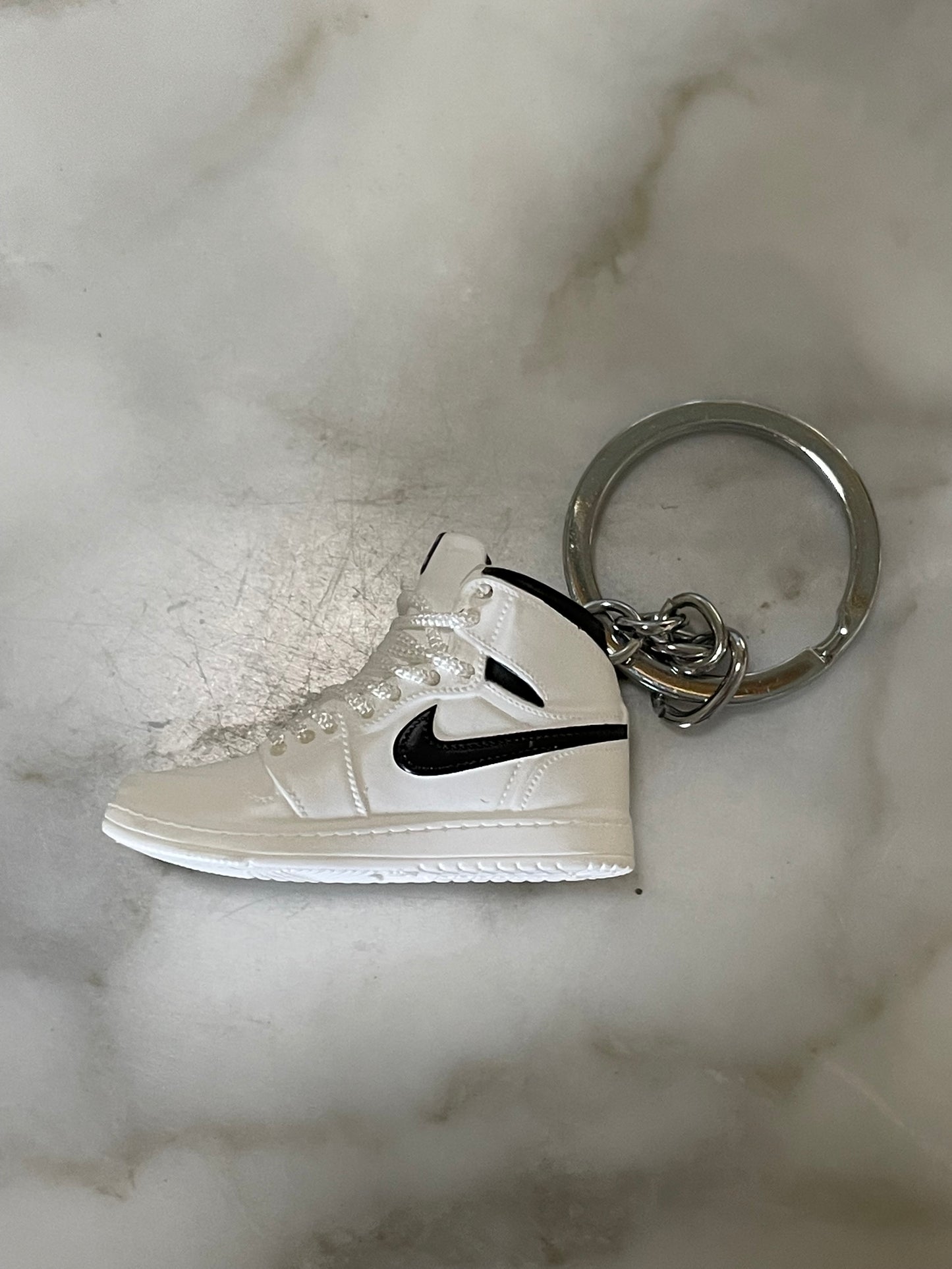White Jordan 1 Keychain