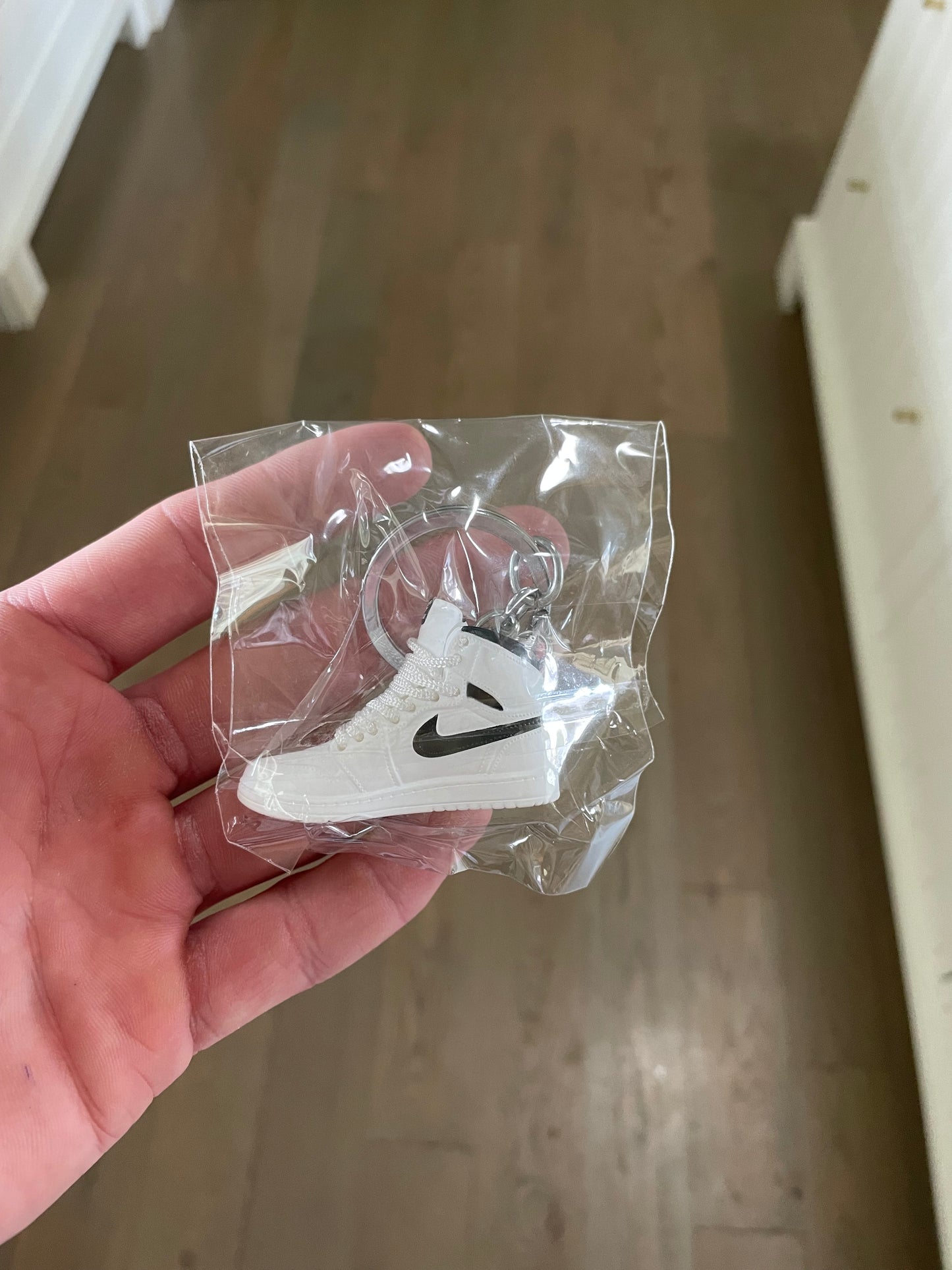 White Jordan 1 Keychain