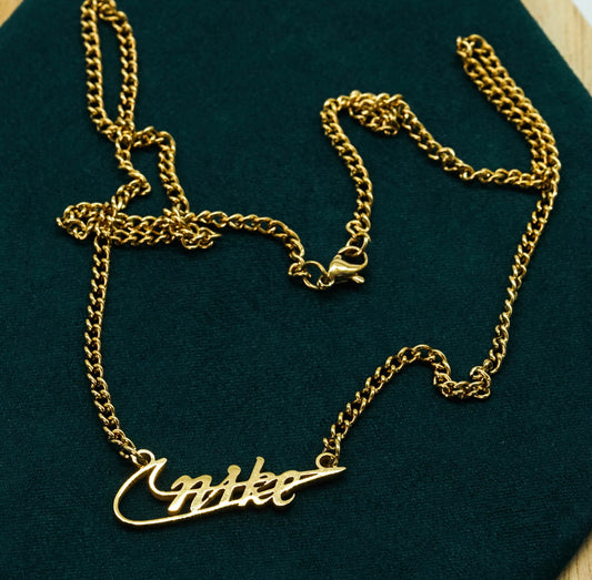 Gold Nike Pendant Necklace