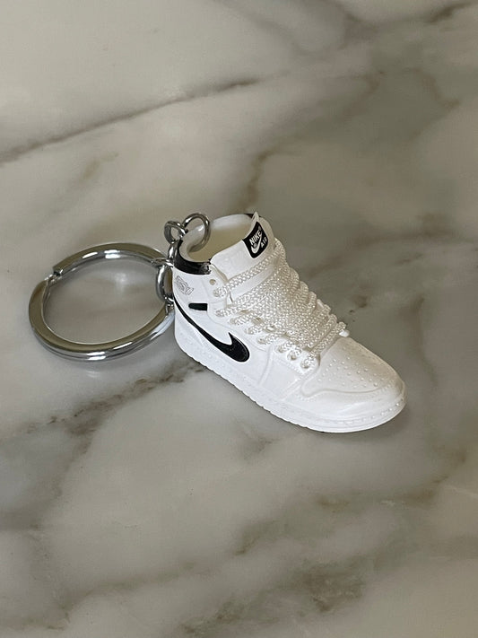 White Jordan 1 Keychain