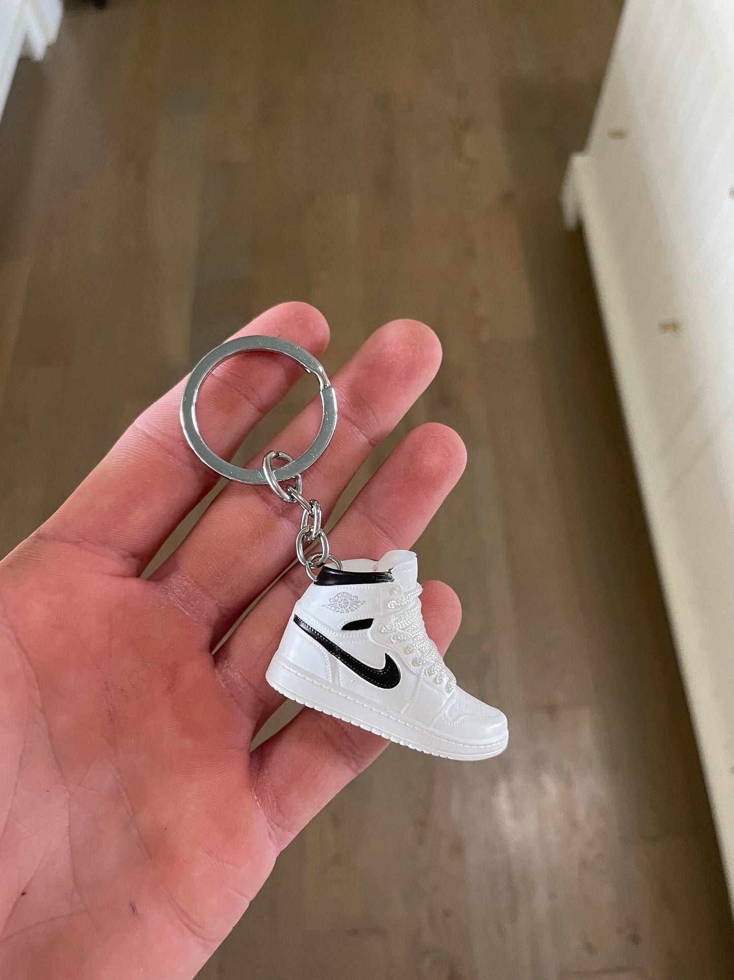White Jordan 1 Keychain