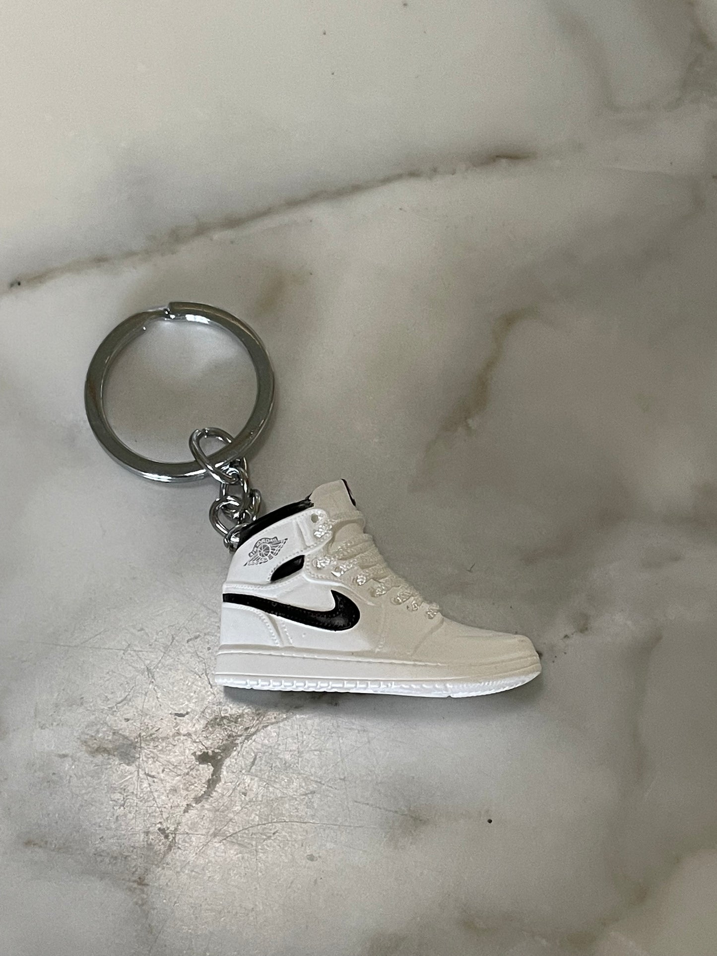 White Jordan 1 Keychain