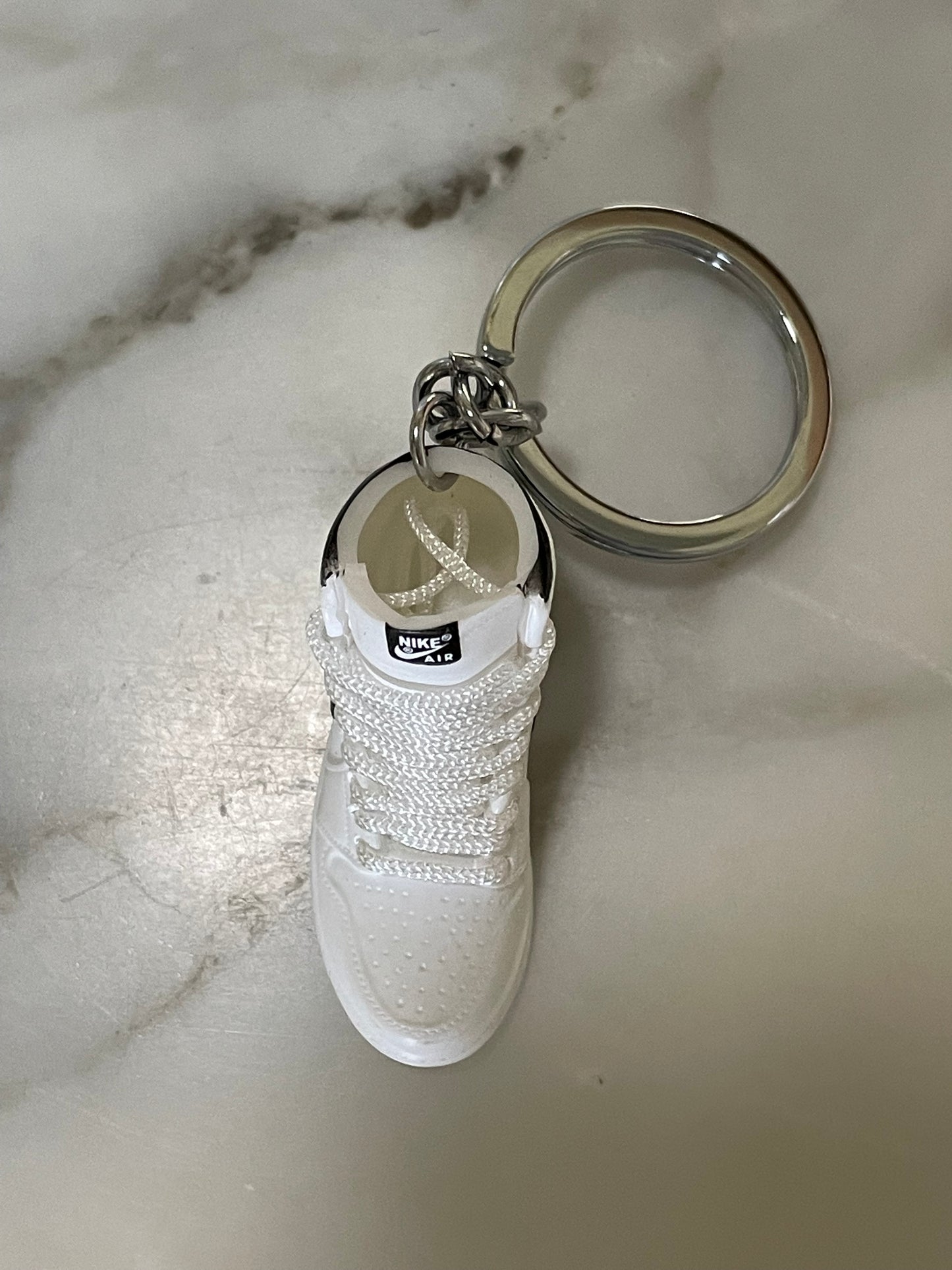 White Jordan 1 Keychain